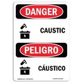 Signmission Safety Sign, OSHA Danger, 24" Height, Aluminum, Caustic, Bilingual Spanish OS-DS-A-1824-VS-1055